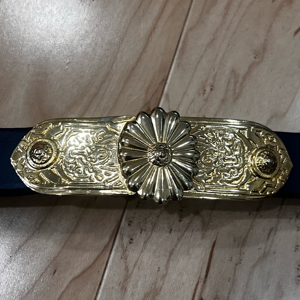 Gay Boyer Designer Vintage belt with Gold Buckle